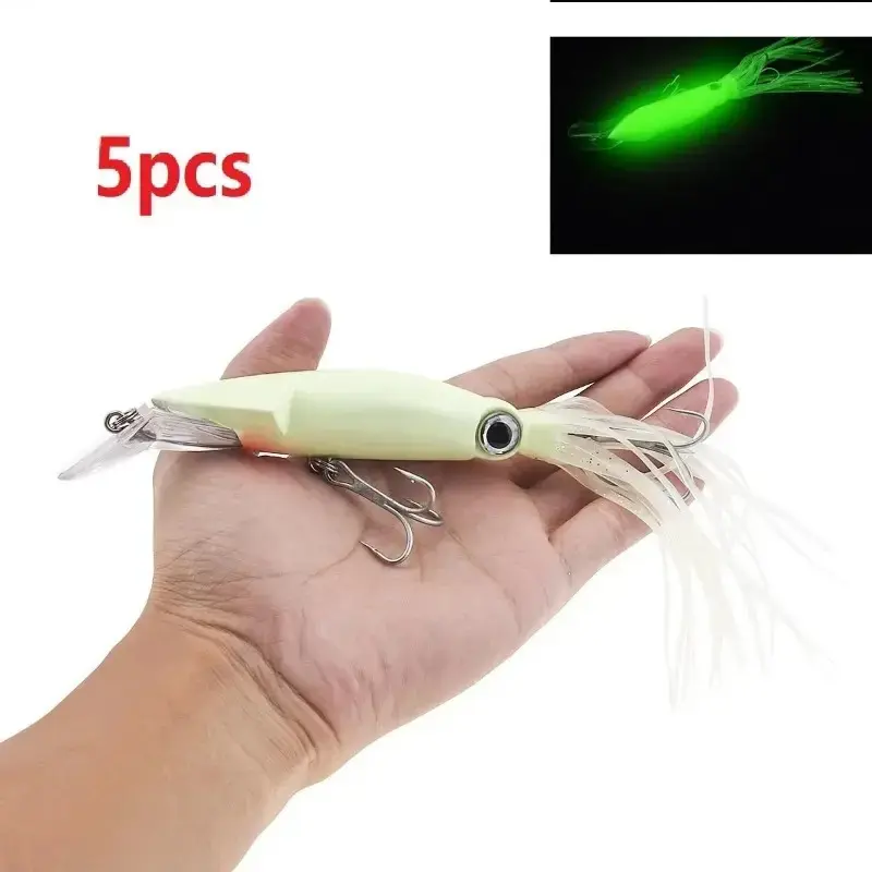 5Pcs Oyster Shaped Luminous Fishing Lure Set, Glow in The Dark Artificial Bait with Sharp Hooks, Bionic Realistic Design, Wear-Resistant Hard Tackle, Portable Outdoor Angling Accessories, Versatile Fishing Gear for Freshwater and Saltwater Fishing