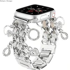 Adjustable Double-Layer Crystal Love Charm Leather Watch Band, Wearable Fashion Accessories