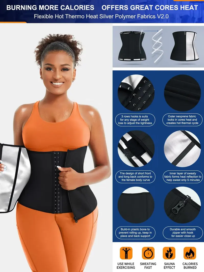 Product Introduction of Women's Plain Zipper Waist Trainer, Basic Tummy Control Hook Closure Fajas Colombianas Shaper, Summer Outfits 2026, Women's Tummy Control Clothing 8