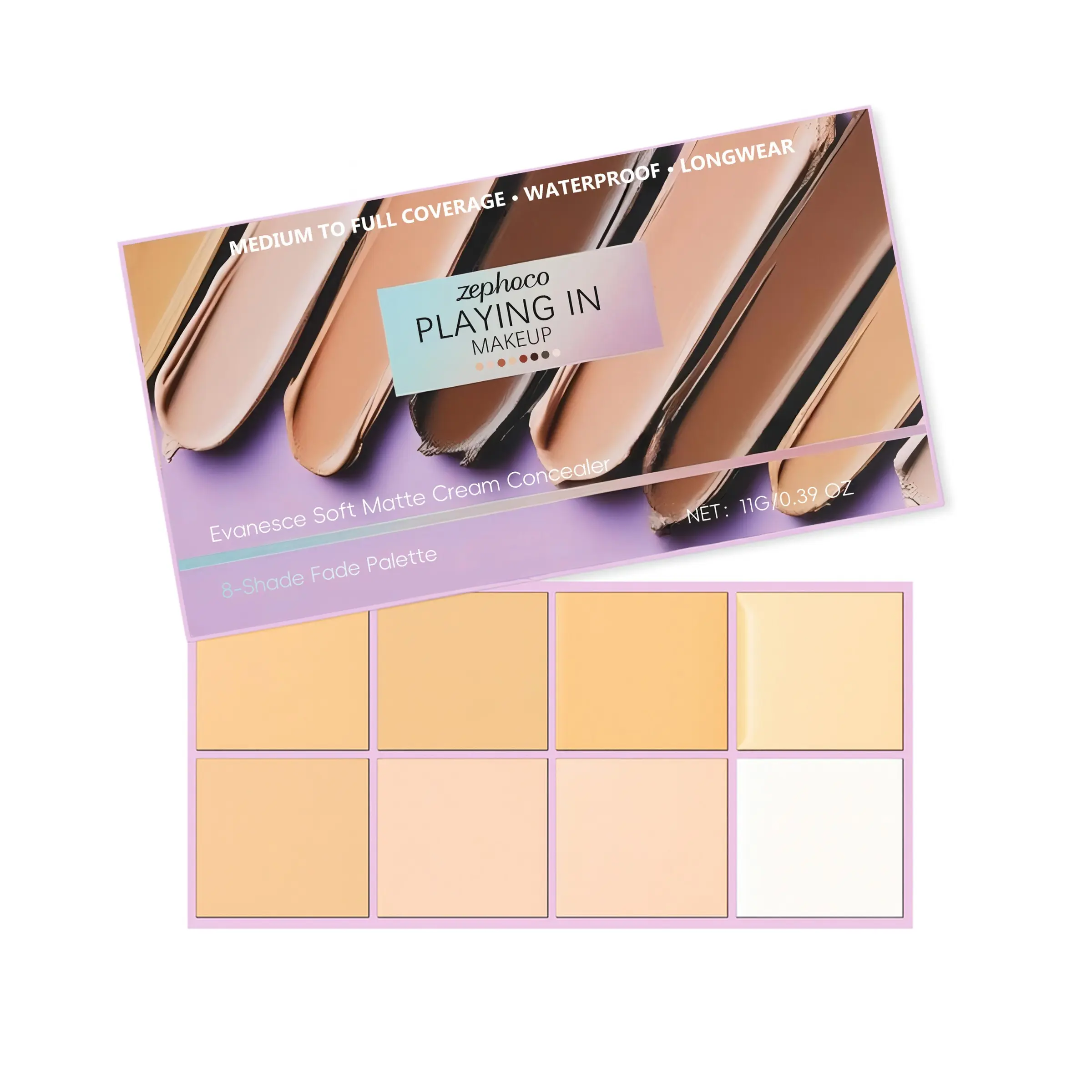 Soft Matte Cream Concealer Palette, Full Coverage Concealer Makeup, 8 Shades Concealer Palette Available for Dark Circles & Acne, Lightweight Under Eye & Face Concealer, Long Lasting Lightweight Formula(Light), Matte Finish Concealer