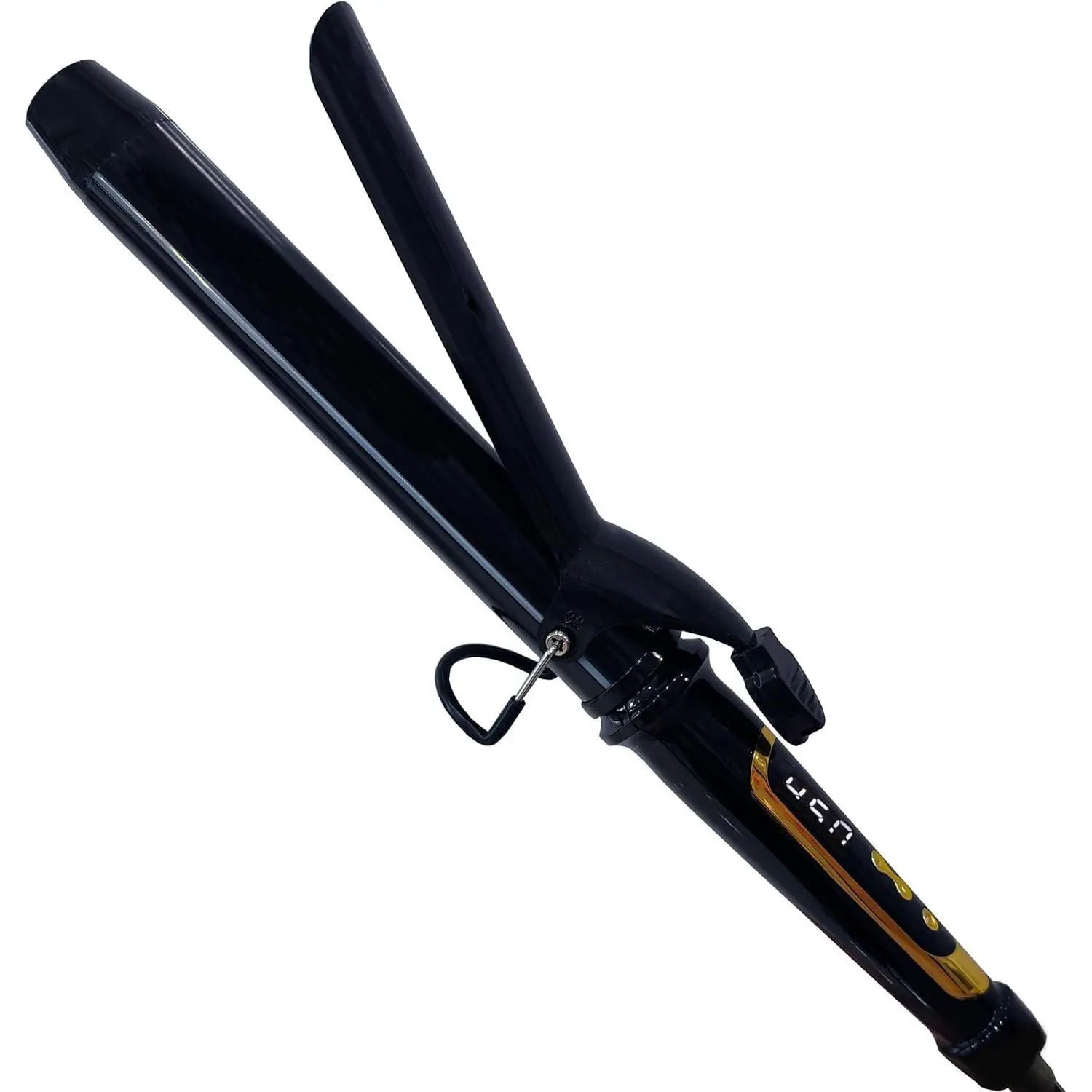 1.25-Inch Ceramic Coating Curling Iron - Extra Long Barrel, LCD Display, 450°F Instant Heat, Clamp, Women’s Long/Medium Hair Styling Tool, Ideal Gift (Camp Kitchen Hair Grooming Accessory)
