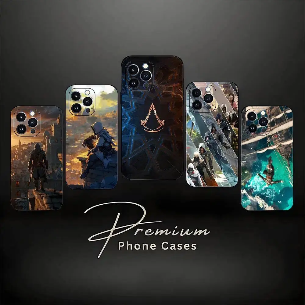 Assassin's Creed Soft Silicone Black Smartphone Case - Portable, Shockproof Protection Accessory, Personalized Multi-Model Cover for iPhone 11-17 Pro Max/Plus & Samsung Galaxy S23-S25 Devices