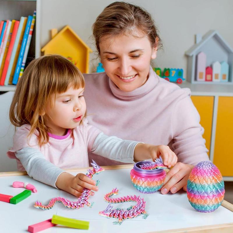 1pcs 3D Printed Dragon Egg with Dragon Inside, Mystery Crystal Dragon Egg for Easter Basket Stuffers, Easter Basket Essentials, Home Office Desktop Decor for Easter, Valentine's Day and New Year