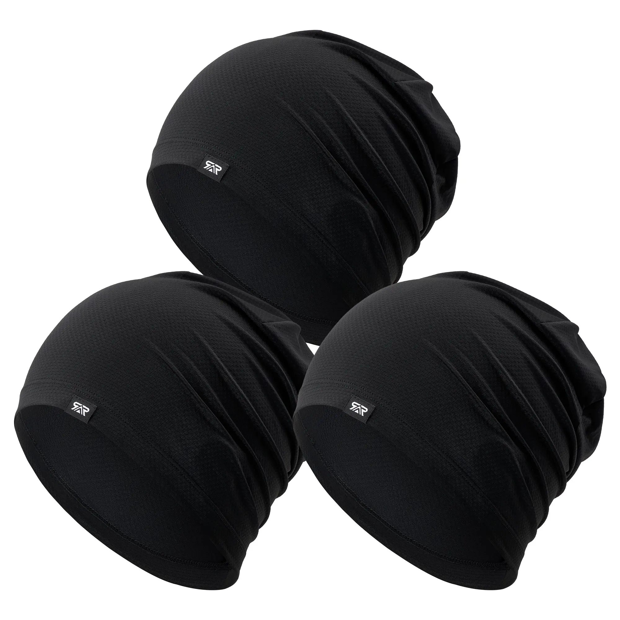 SHINEMEOTH 3Pcs Cooling Skull Cap for Men Women-Lightweight Breathable Beanie Hat, Thin Quick Dry Running Cap for Cycling, Moisture Wicking Headwear