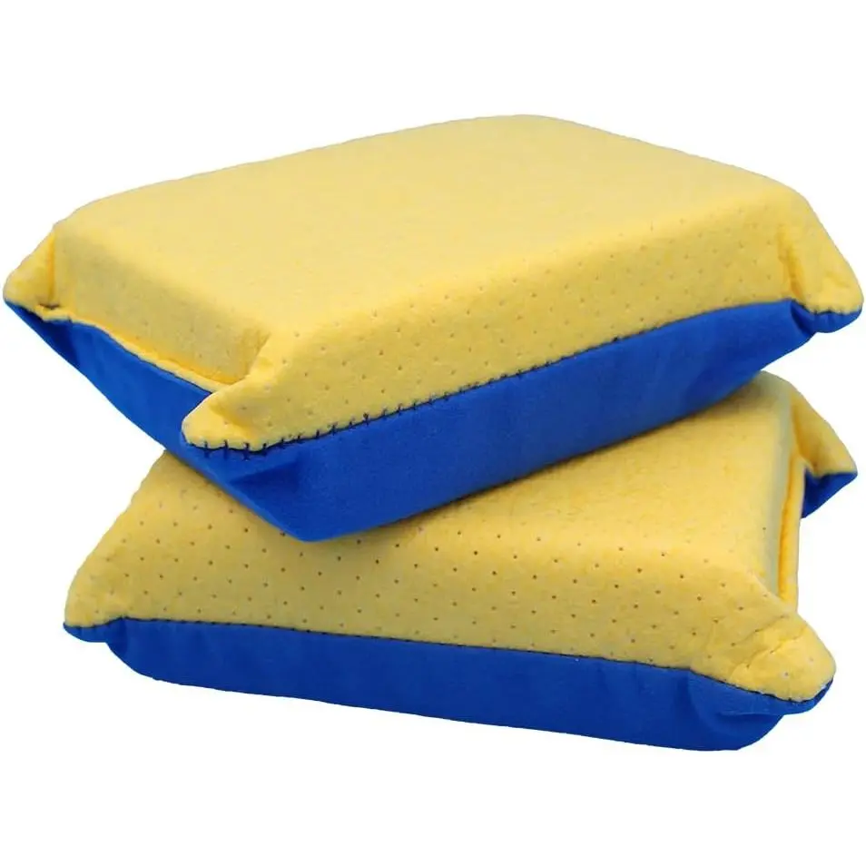 Non-Scratch Super Absorbent Window Cleaning Sponges 2-Pack, 6x4.5x2" Car Windshield Mirror Glass Cleaner Tool, Car Cleaning Supplies