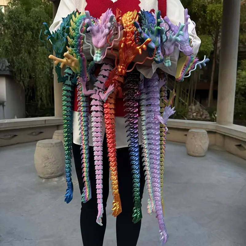 3D Printed Dragon Model, 1 Count Colorful Desktop Decoration, Home Decor Ornament, Perfect Holiday Gift, Office Desktop Ornament, Collectible Room Decor