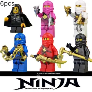 Vintage Multi-Element Masked Fantasy Brick Minifigures, Compatible Universal Interlock Bricks With Double-Sided Printed Torso, Educational DIY Assembly Collectible Character Display Set