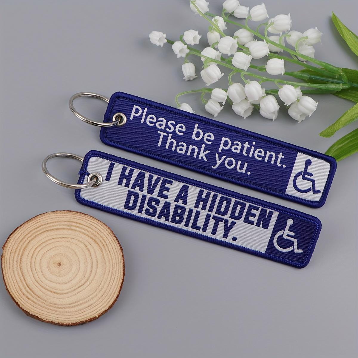 Durable Cartoon-Inspired Keychain for Hidden Disability Awareness, Thought-Provoking Rectangle Keychain with Split Ring, Ideal Educational Accessory for Promoting Awareness, Patience