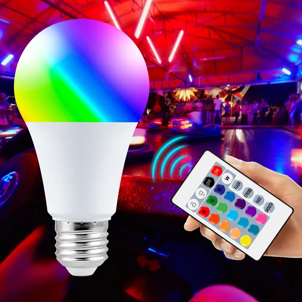 25W E27 RGB Gradient Dimmable Smart LED Bulb AC85-265V Indoor Colorful Recessed Ceiling Chandelier Light Dimming Bedroom KTV Party Mood Lamp 4Modes 15Colors Adjustable Brightness Decoration Lighting with Remote 5W/10W/15W/20W