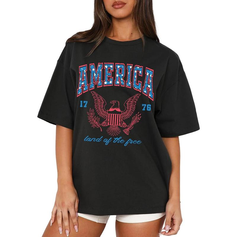 Women's Boho Cow Skull Graphic Crewneck T-Shirt - Western Cowgirl Short-Sleeve Top for Country Concerts, Streetwear; Matches Joggers, Skirts, Flat Shoes