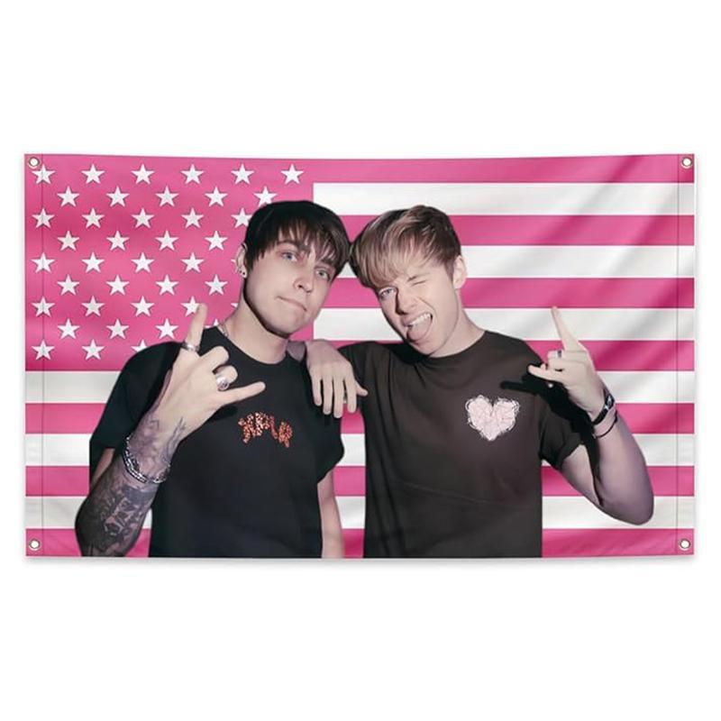 Sam And Colby 3X5 Ft Pink American Funny Flag With 4 Grommets College Dormitory Decoration Outdoor Party Courtyard Decoration