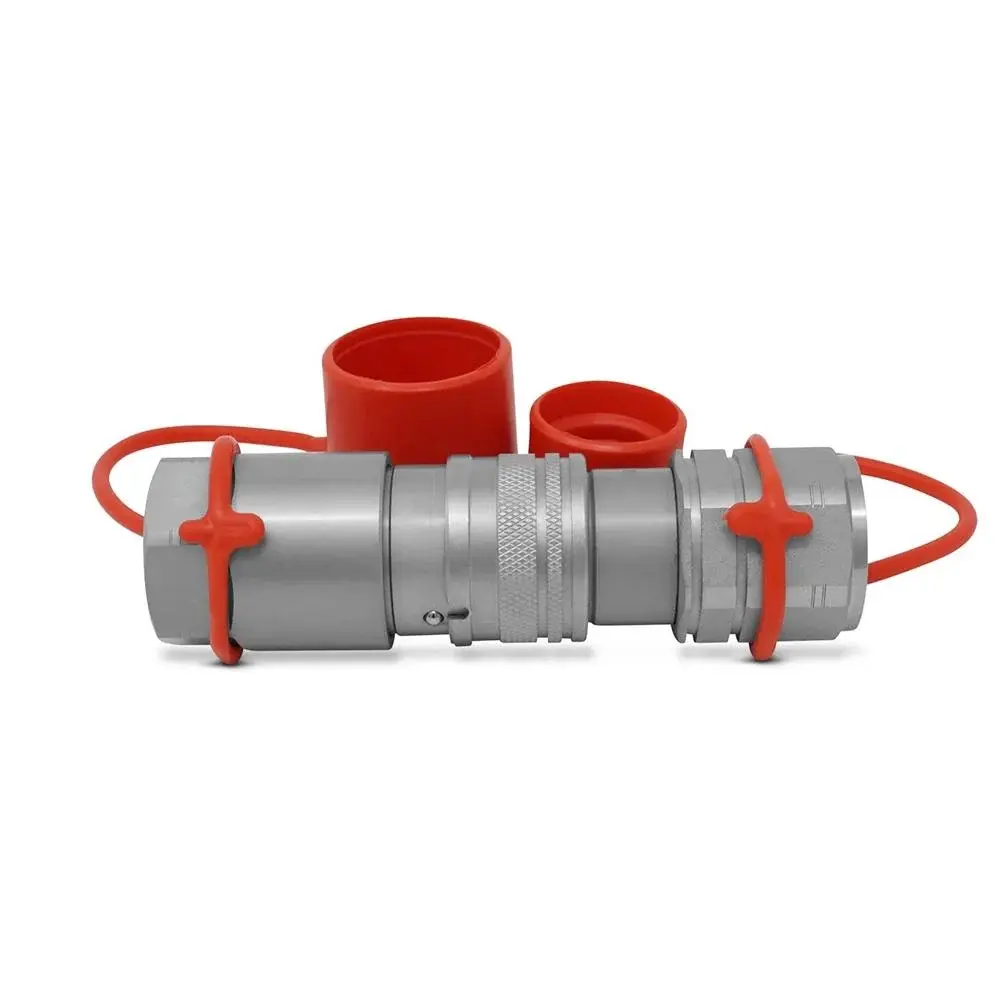 FridayParts 1/2" Flat Face Hydraulic Quick Connect Couplings Set With Dust Caps FF12-08N-SET HT4F4-4HTF4 for Bobcat Skid Steer
