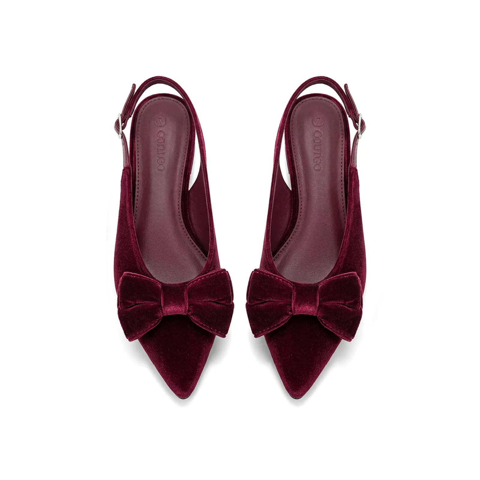Coutgo Womens Slingback Flats Pointed Toe Bow Ballet Flats Comfortable Slip On Work Party Dress Shoes