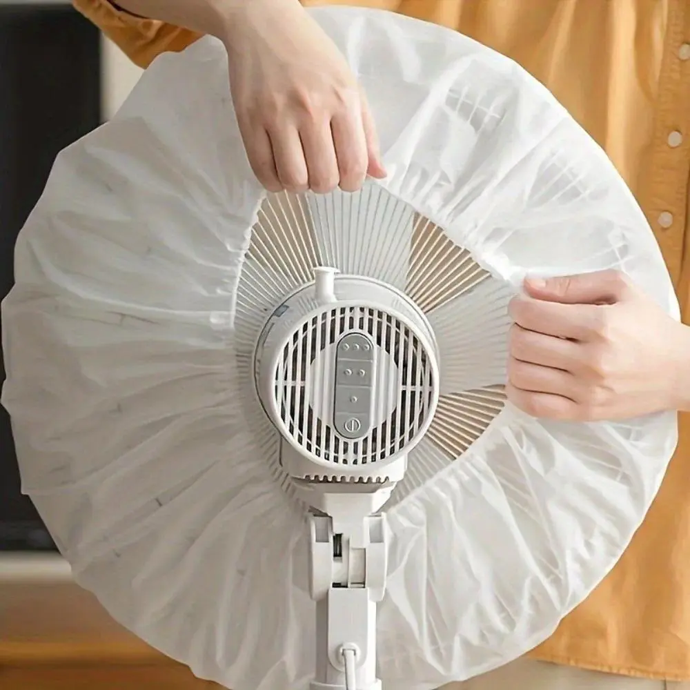 1pcs Unisex Durable PVC Fan Dust Cover All Season Easy Clean Ruffle Design for Home Office Air Circulator Blades Protector Accessory