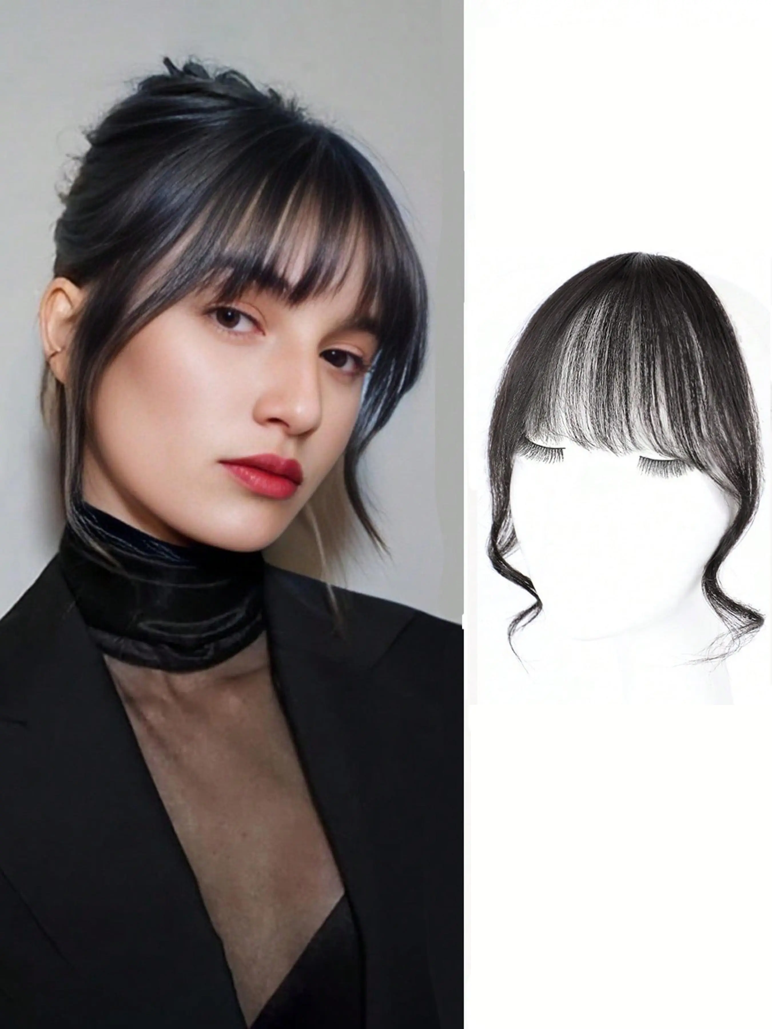 Natural Curly Bangs Clip-In Hair Extensions, Face Framing Bangs, Daily Wear Fake Hair Pieces, Synthetic Soft Hairpieces, Student Accessories, Hair Clips & Barrettes