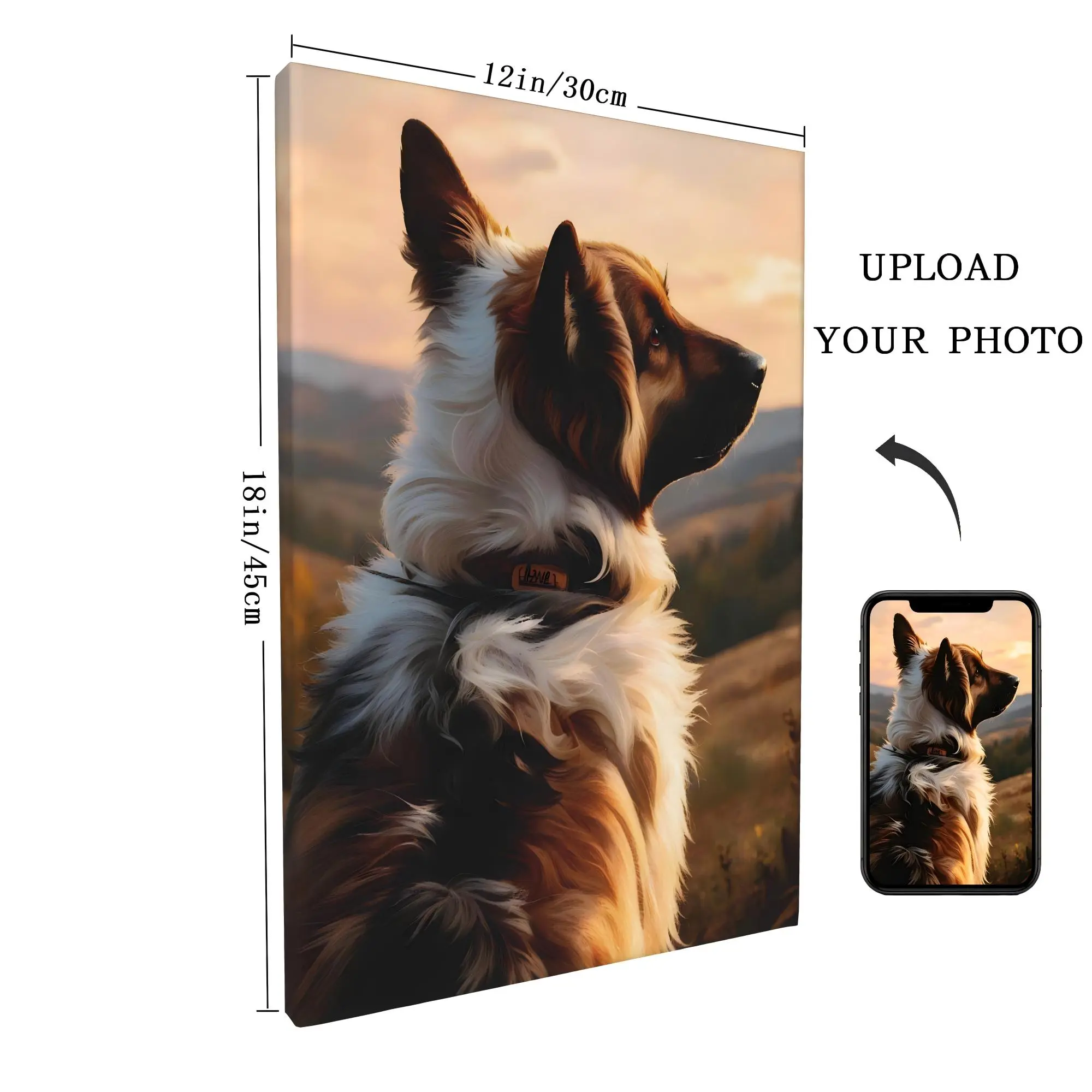 Personalized Frameless Wood & Polyester Canvas Wall Art - Custom Upload-Your-Photo Hanging Prints for Family Portraits, Gift for Room Decor