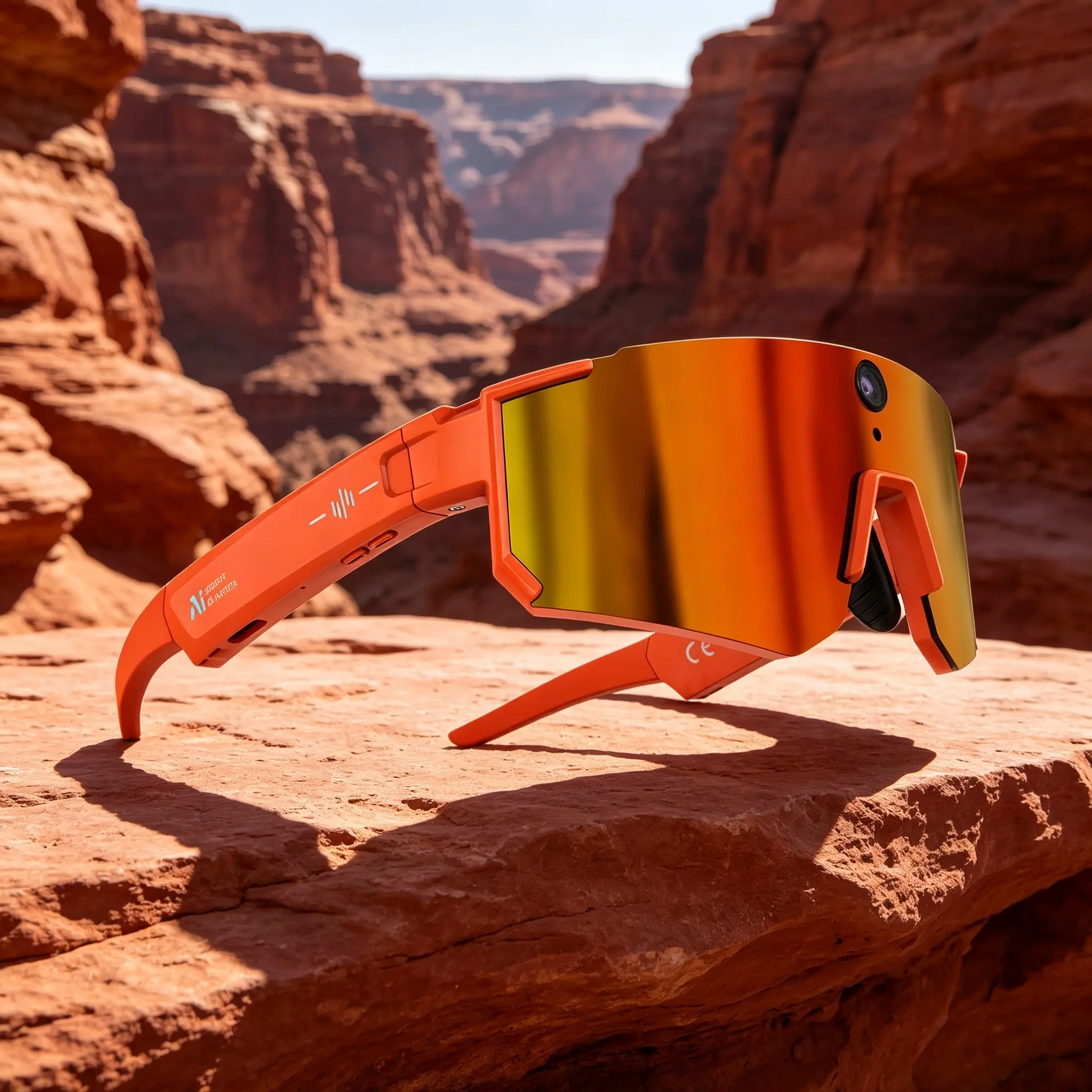 Smart cycling sunglasses with 8MP camera, first-person view recording, AI object recognition and real-time translation, Bluetooth calling and music playback, WiFi fast image transfer, Sunglasses With Cameras