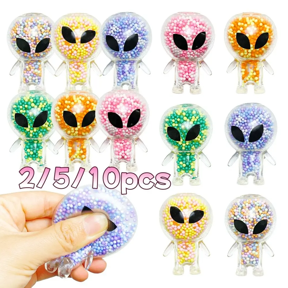 Soft Gel Alien Toys Set for Kids, Stress Relief Balls, Sensory Fidget Relief, Space Party Favors, Bath Tub Toys, Pool Toys, Desk Decorations, Random Colors & Styles