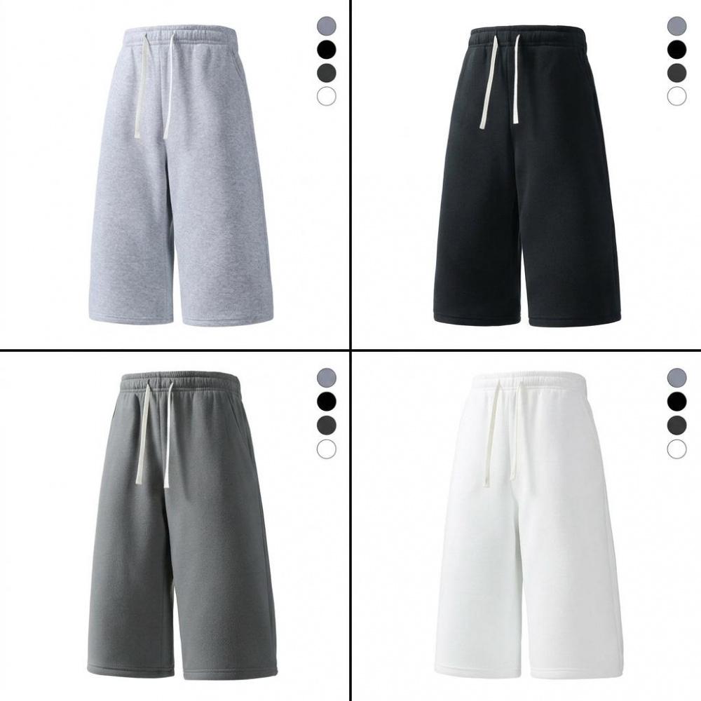 Men's Baggy Deep Crotch Sweat Shorts Extra Long Knee-Length Drawstring Streetwear Hip Hop Shorts with Pockets Casual Breathable Athletic Summer Workout Shorts for Mexican American Street Style