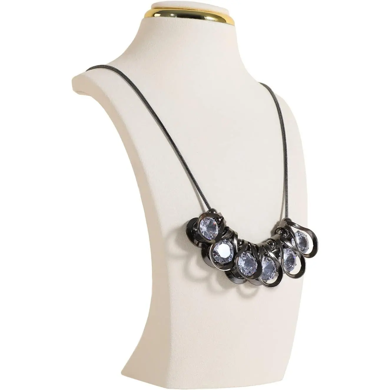 Beige necklace display stands for selling,  necklace storage organizer, Necklace mannequin  bust holder for boutique store【Beige-Small height 8.27 inch】