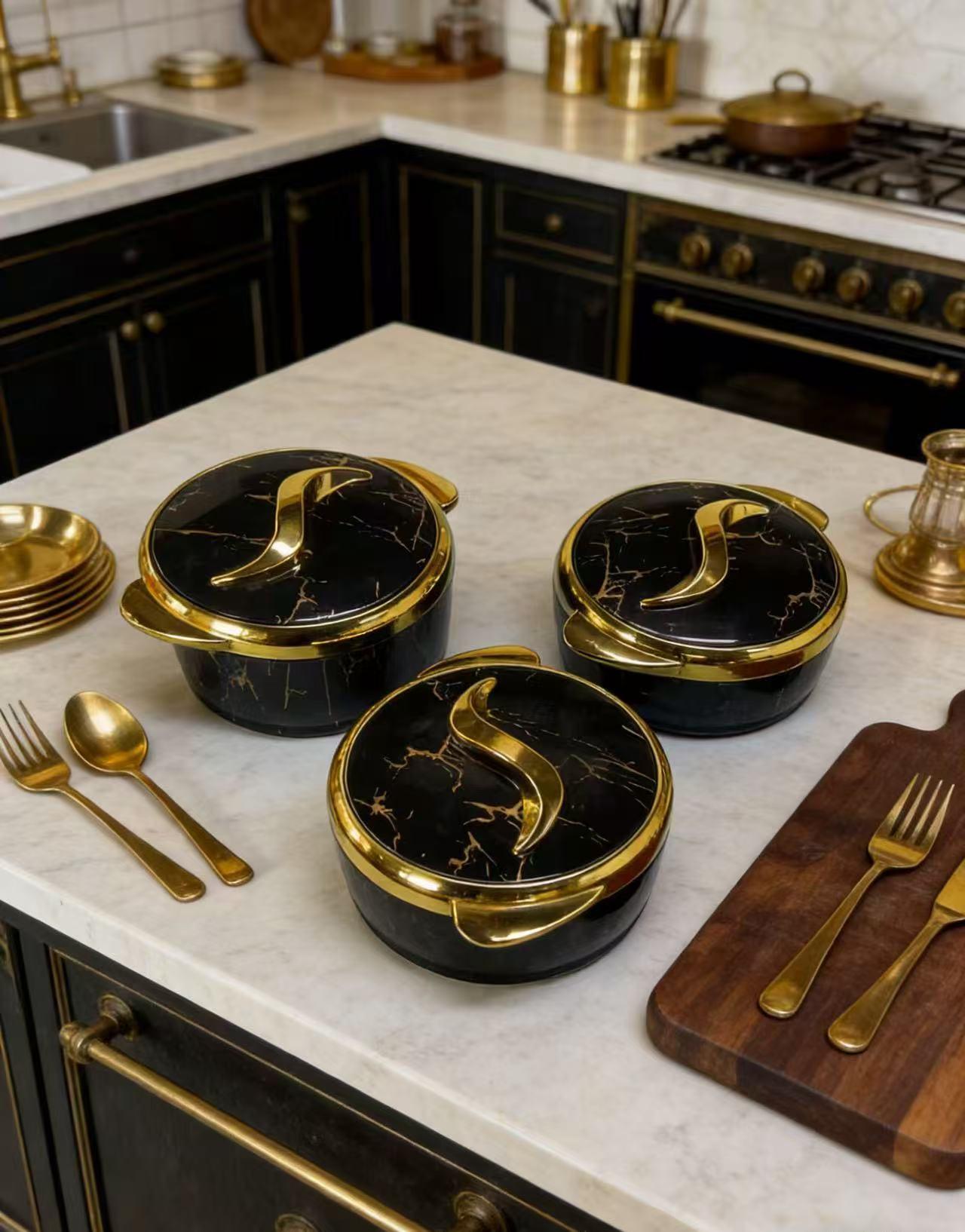 3-piece set, white and black, insulated pot with lid, insulated pot set, stainless steel insulated container, dining bowl, insulated hot pot set (for cooking only) storage box