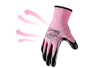 10 Pairs Nitrile Dipped Coated Safety with Grip, Non-slip Bulk Roofing Gloves for, Oil-resistant Gear for Package Handler, Warehouse, Medium