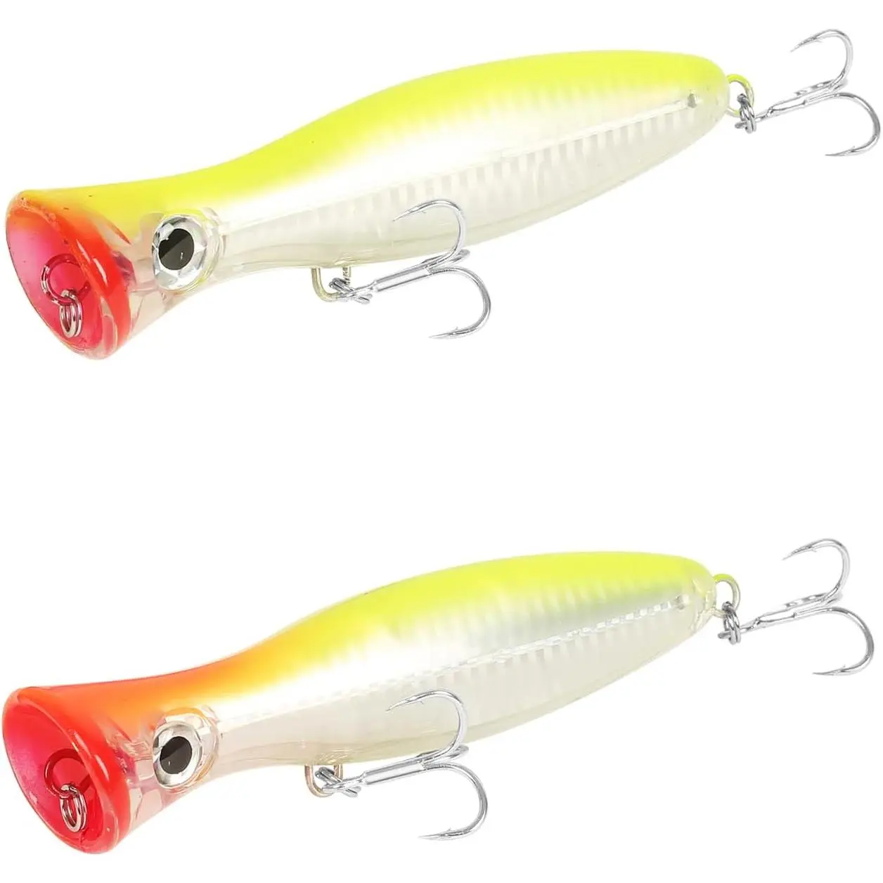 Large Top Water Popper Lure: 2 count  Eyes Tuna Popper Saltwater Fishing Lures for Surf Fishing Gt Tuna Kingfish Large  Fish