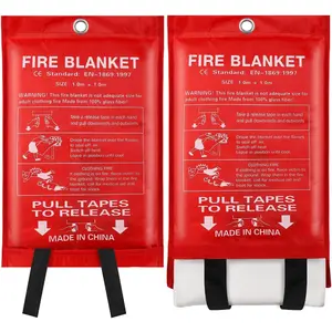 Fire Blanket for  Kitchen - 2 Pack 3.3x3.3ft Fiberglass Suppression Flame Retardant Safety to Smother Fire Blanket Extinguisher  Kit for  Office Fireplace