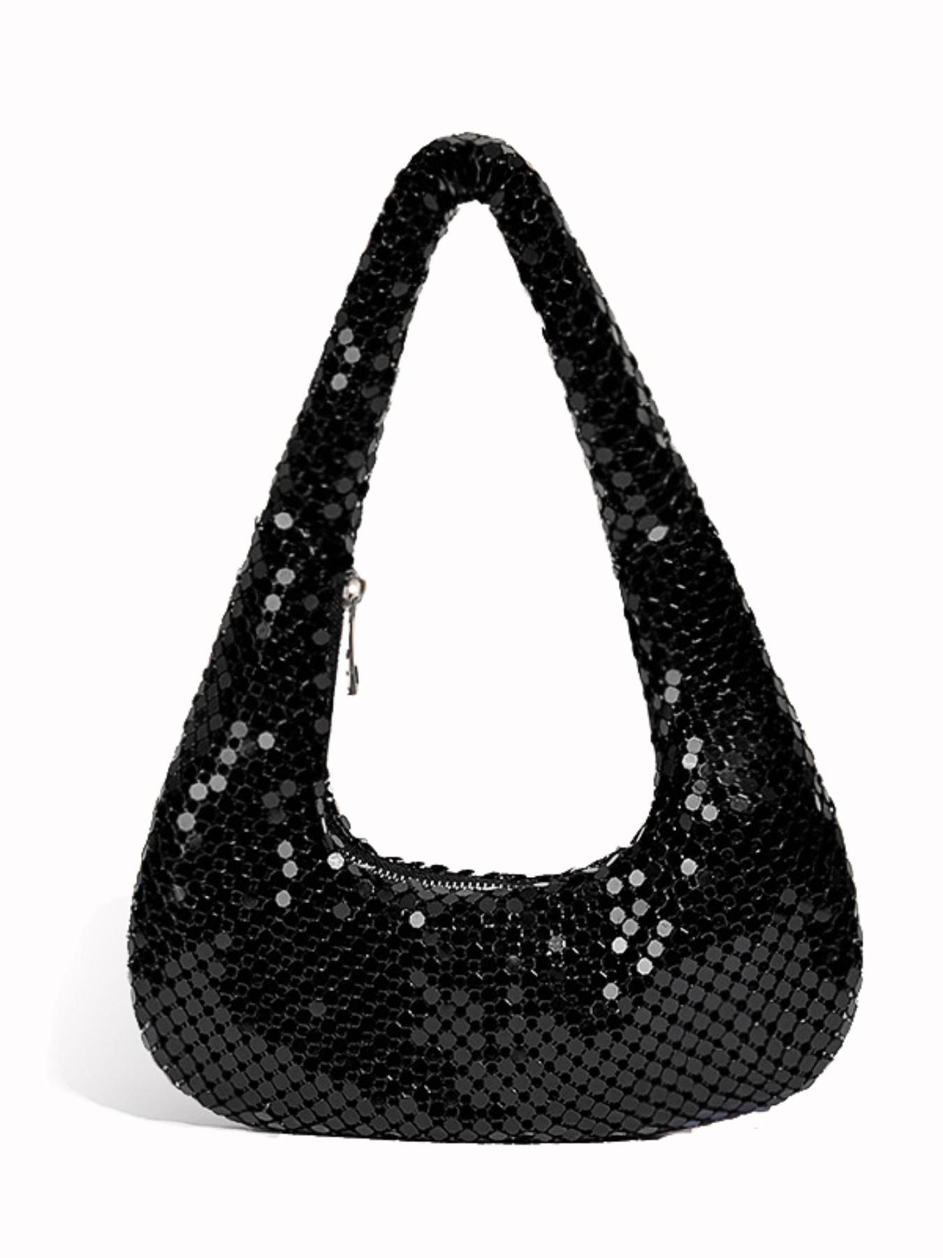 Women's Elegant Metallic Evening Bag, Exquisite Trendy Hobo Bag, Fashionable Bag for Party Decoration, Hobo Shoulder Bag, Elegant Bags, Elegant Embossed Bag