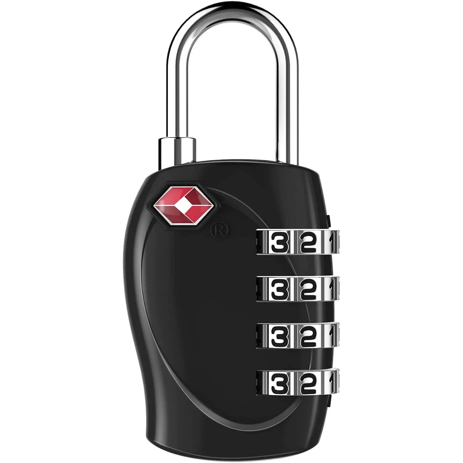 Suitcase Lock TSA Approved, 4 Digit Combination Luggage Lock (Black) | Resettable, for Backpack, Briefcase, Tent, Small Gym Locker Padlock