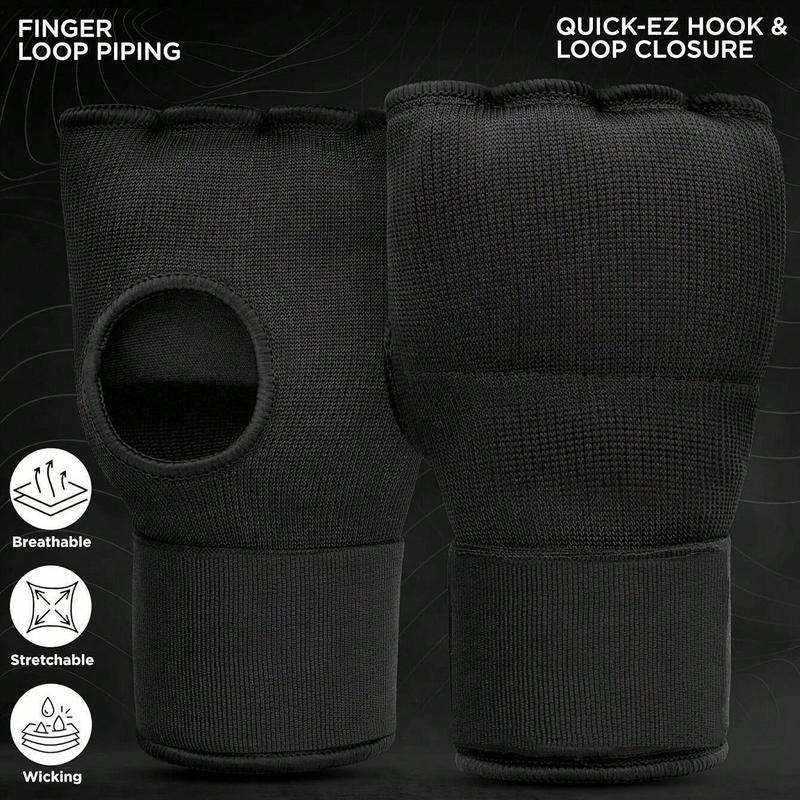 Boxing Hand Wraps, 1 Pair Long Wrist Straps, Elasticated Padded Fist Under Mitts Protection, Muay Thai MMA Kickboxing Martial Arts Punching Training Bandages