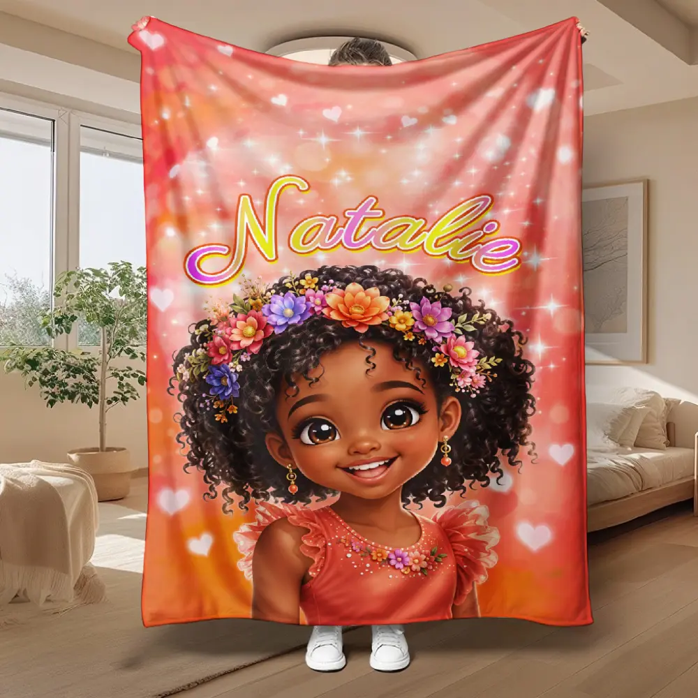 Girls Exclusive Afro Girl Princess Blanket Set, Addable Warm Throw Blanket For Daily Indoor Use. Fluffy Comfort Texture, Ideal Birthday And Christmas Holiday Gift For Your Daughter.   # TikTokMadeMeBuyIt # PrincessBlanketSet # AfroGirlBlanket