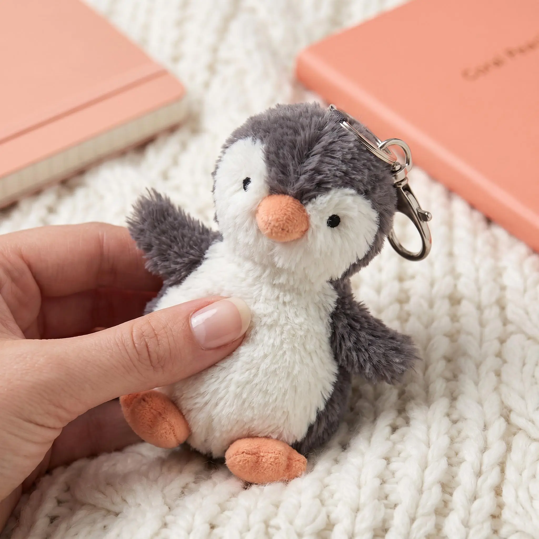 Jc Cute Penguin Plush Keychain, Kawaii Fluffy Winter Animal Plushie Backpack Charm, Soft Mini Stuffed Toy Bag Pendant, Aesthetic Birthday Gift for Girls Kids