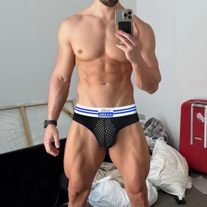 Sexy Men's Butt Lifting Mesh Briefs with Removable Butt Pads, High Elasticity Breathable Padded Underwear, Natural Butt Enhancer Shapewear for Gay Men Gym Daily