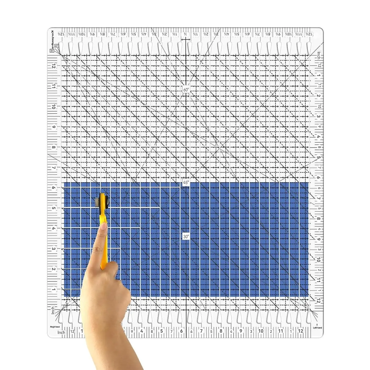 12.5 * 12.5" Slotted Quilting Ruler, Quilt Strip Ruler for Fabric Precise Cutting, Ideal for Quilting and Sewing Projects