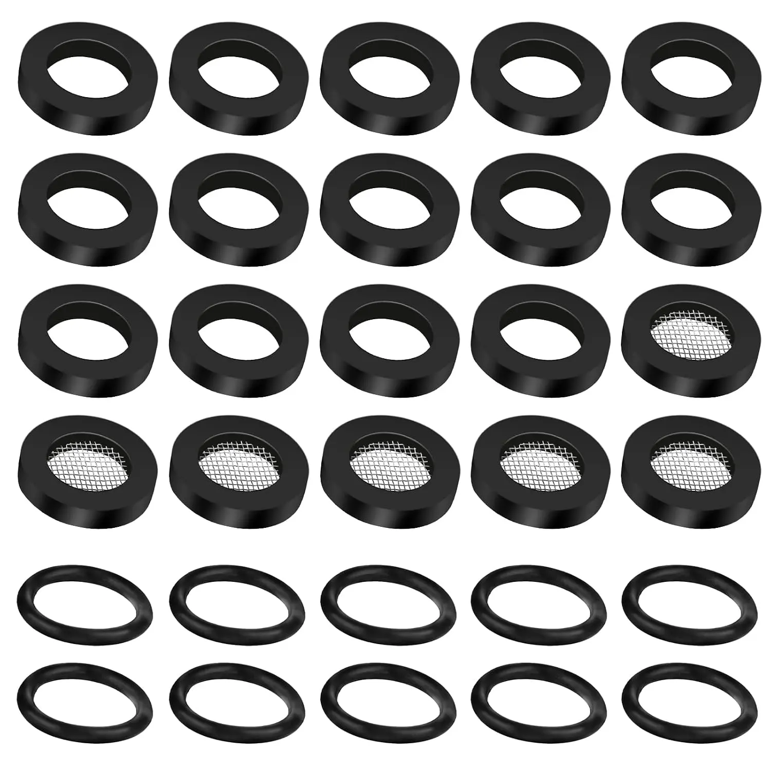 30 count Shower  Gasket, Hose Rubber Washer with Wire Mesh, Shower  Filter Gasket for 1/2"" Fixed Shower /Handheld Shower Hose(30 Pcs Set), 586346_1_QQ4PrDUd1