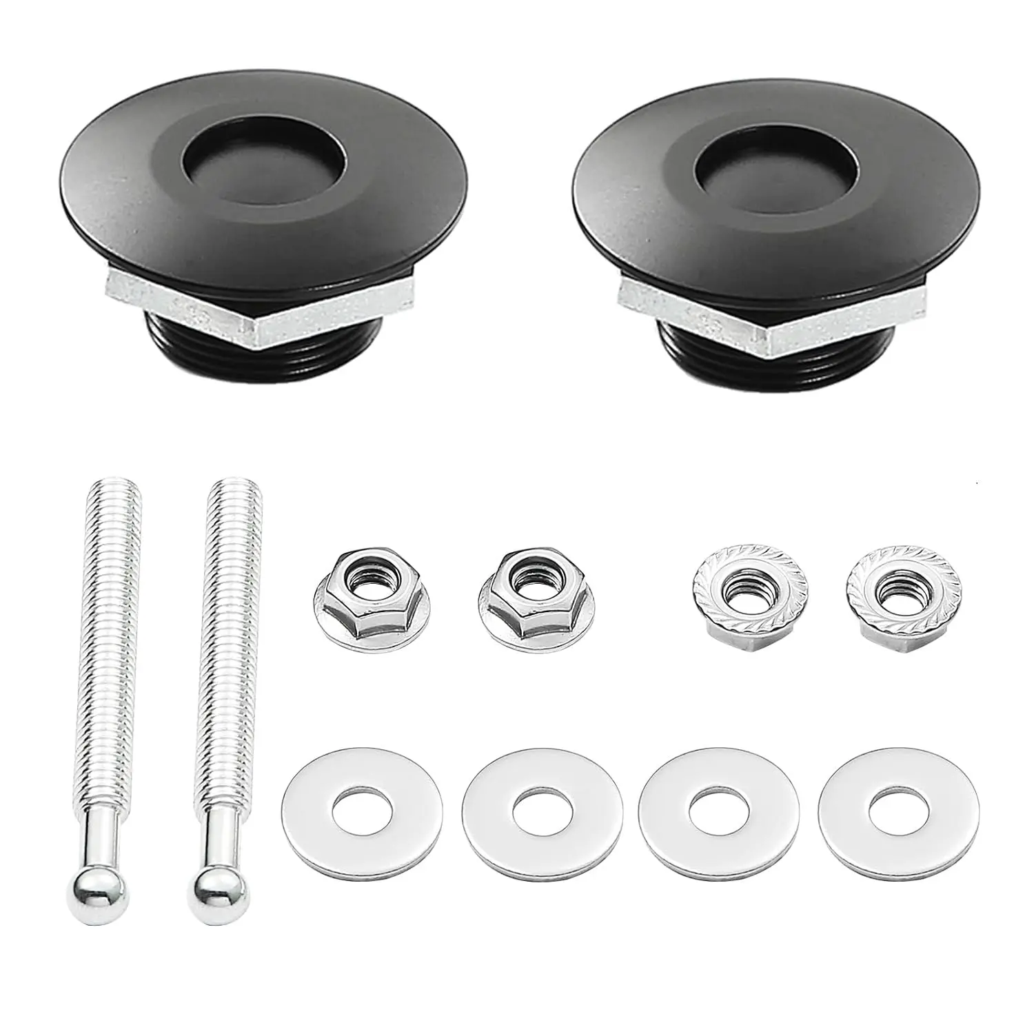 STETION Quick Release Latch  Plate Lock Clip 1.25" Diameter  Alloy   Pins Lock Clip Kit for Bumper   Plate (2 Pack - Black)