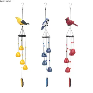 Wholesale Resin Synthetic Wind Chime Set - Handcrafted Bird-Theme Tree-Hanging Bell with Animal Figurines, Garden Balcony Decor Pendant, Ideal Summer Gift for Craft Lovers