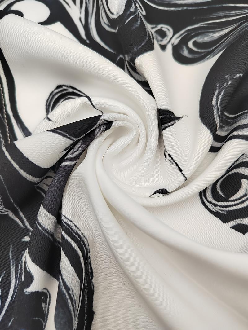 Casual gathering shirt, made of comfortable linen fabric, featuring wave embroidered print patterns and flag tearing effect design, suitable for daily outdoor sports tops and short sleeved casual collars