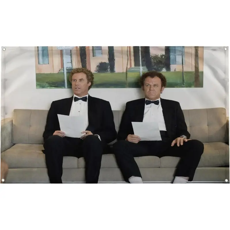 Step Brothers The Interview - Will Ferrell Motivational Inspirational Office Gym Dorm Wall Decor Design on a 3X5 Feet Flag Decorative Tapestry Wall Hanging