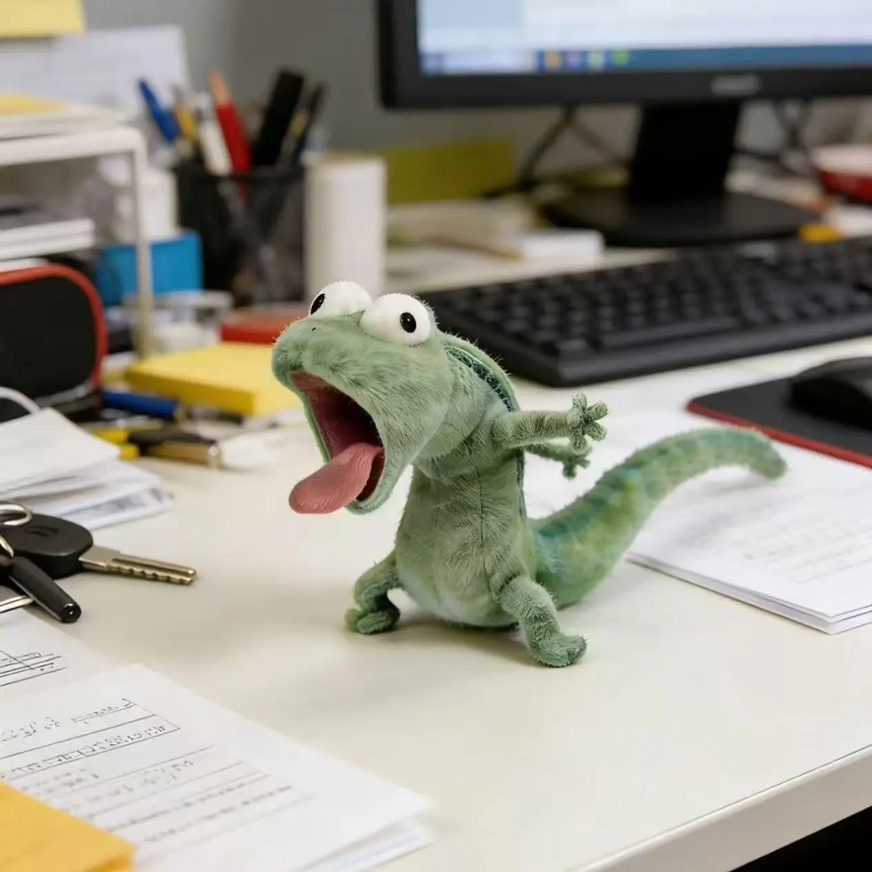 Funny Mint Green Lizard Super Cute Funny Doll Soft Three-dimensional Plush Toy for Girlfriends and Friends Birthday Gifts