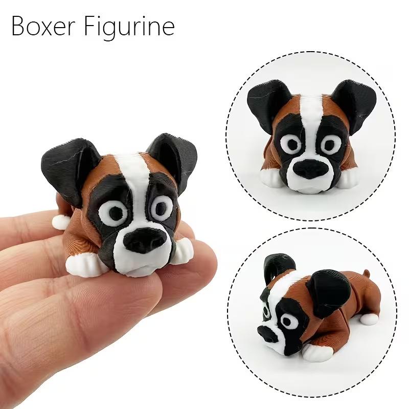 3D Printed Cute Dog Figurine Mini Desktop Ornament Pet Dog Model Decor Gift