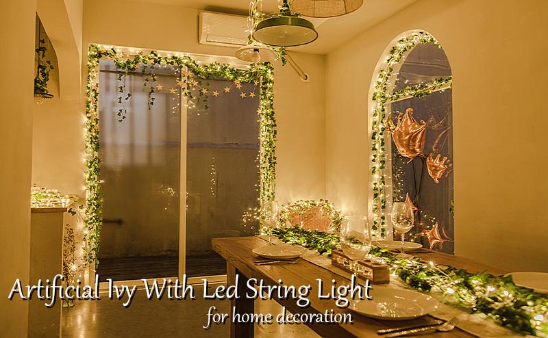 84Ft 12 Pack Artificial Ivy Leaf Plants Vine with 80 LED String Light,Green Vines Garland, Hanging for Home Kitchen Office Wedding Wall Décor