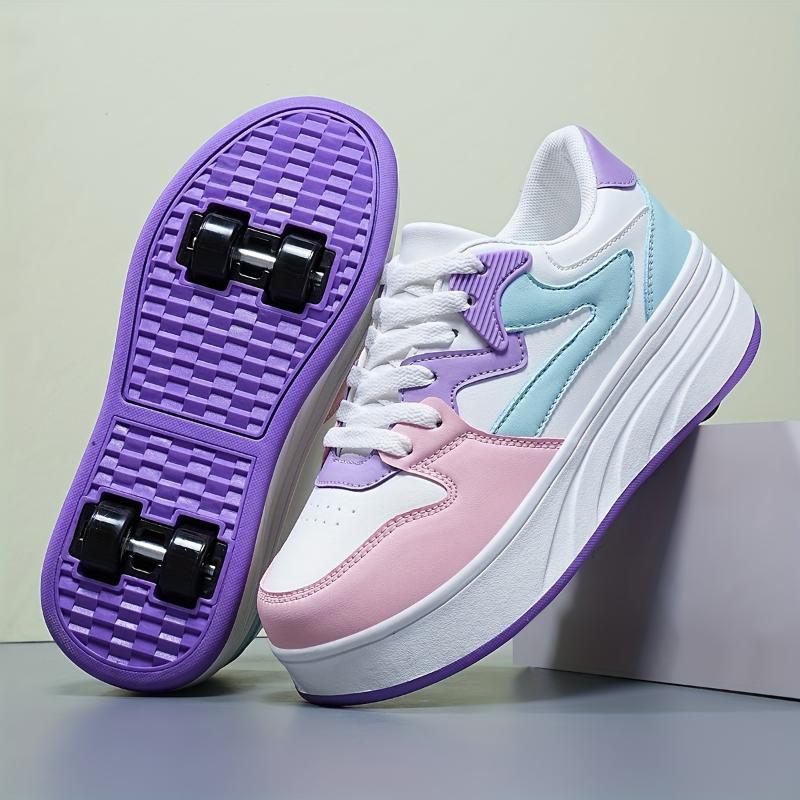 Retro Roller Skate Sneakers - Versatile, Detachable Wheels Outdoor & Streetwear, Comfortable, All-Season
