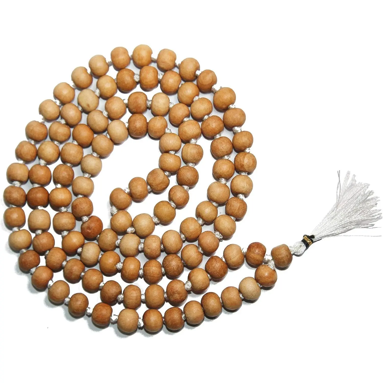 White Tulsi Japa Mala 108 +1 Beads Prayer Beads Mala Necklace Wooden Mala Beads 108 hare krishna rosario tibetano 8mm