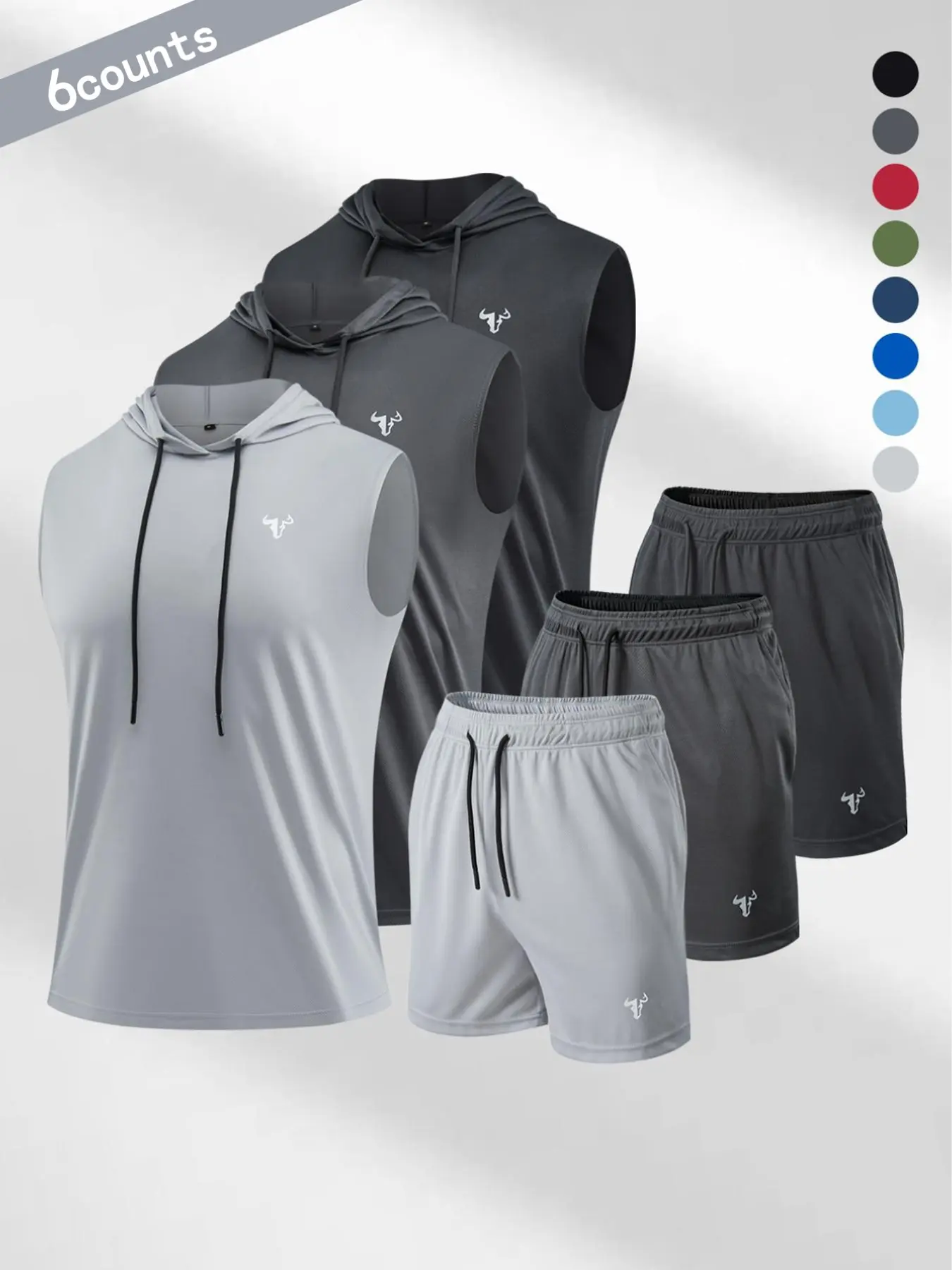 Men's Sporty Fitted Suit Set, Sleeveless Drawstring Hoodie & Pockets Pants, Breathable Polyester Fabric, Ideal for Sports & Daily Wear, Athleisure Summer Clothes, Hooded Sportswear Set