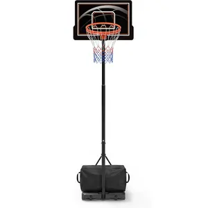 Portable Basketball Hoop Outdoor, 4-7FT Adjustable Basketball Goal, 30 Inch Backboard, w/Fillable Base, Extra Anchor & Wheels, for Kids Youth Teens Adults in Backyard Driveway Court