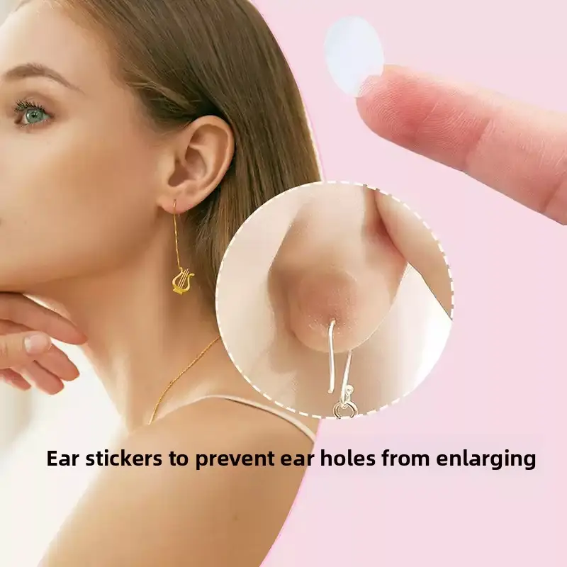 Invisible Thin Transparent Ear Lobe Protection Patches - Anti-Pull Piercing Support Stickers, Earring Fixing Tape for Heavy Earrings Daily Wear to Prevent Stretching & Tear
