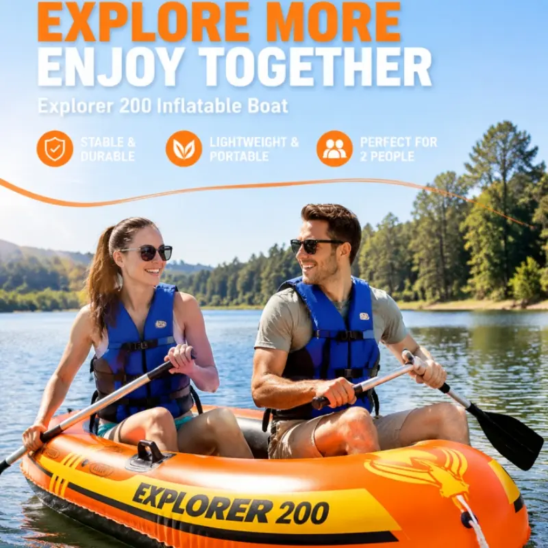 Double Person Inflatable Boat, Fishing Boat, Rubber Kayak, Includes Paddle and Pump, Dimensions 185*94*41, Perfect for Outdoor Activities
