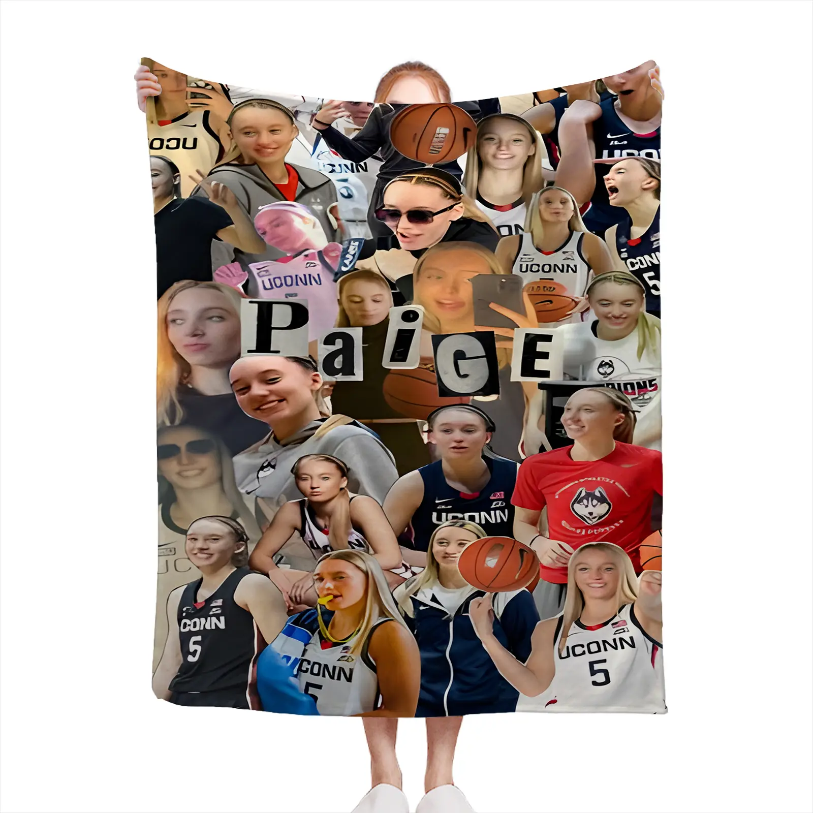 Custom Photo Collage Blanket Soft Fleece Personalized Name Print Cozy Throw For Bedroom Winter Gift For Her2607230340, Classic, Photo Print